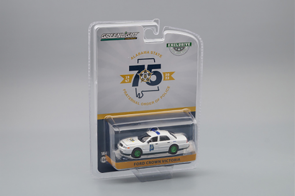 FORD CROWN VICTORIA POLICE INTERCEPTOR "ALABAMA STATE FRATERNAL ORDER OF POLICE (FOP) 75TH ANNIVERSARY" 2008 (GREENLIGHT!) (ДЛИНА МОДЕЛИ 6-10 СМ)