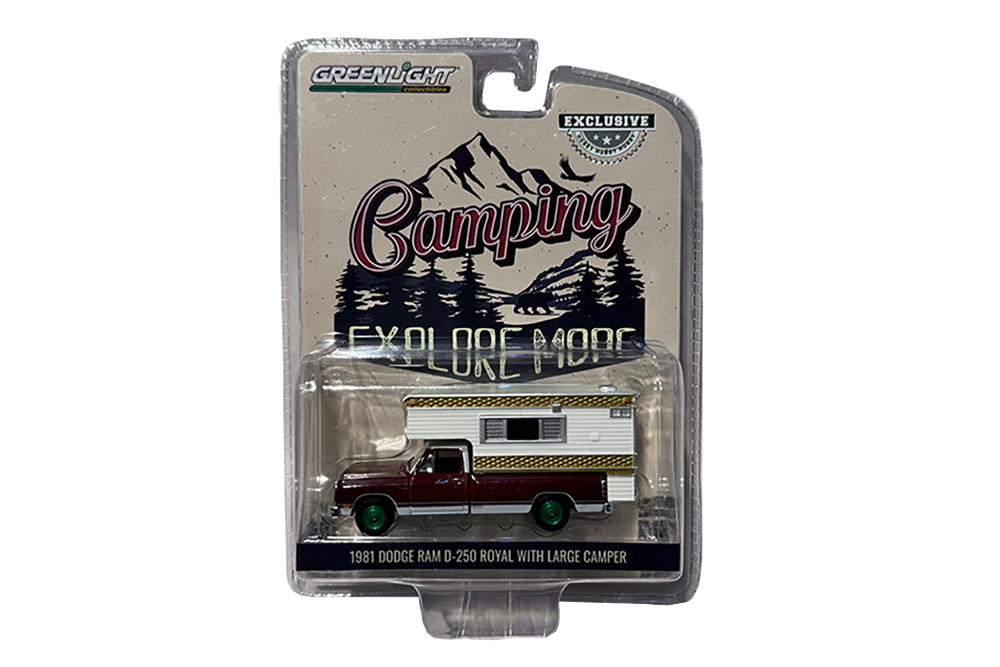 DODGE RAM D-250 ROYAL LARGE CAMPER 1981 CRIMSON RED/PEARL WHITE (GREENLIGHT!!!)