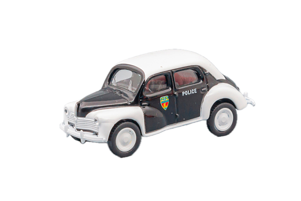 RENAULT 4CV POLICE 1955, BLACK WHITE (ДЛИНА МОДЕЛИ 6-10 СМ)
