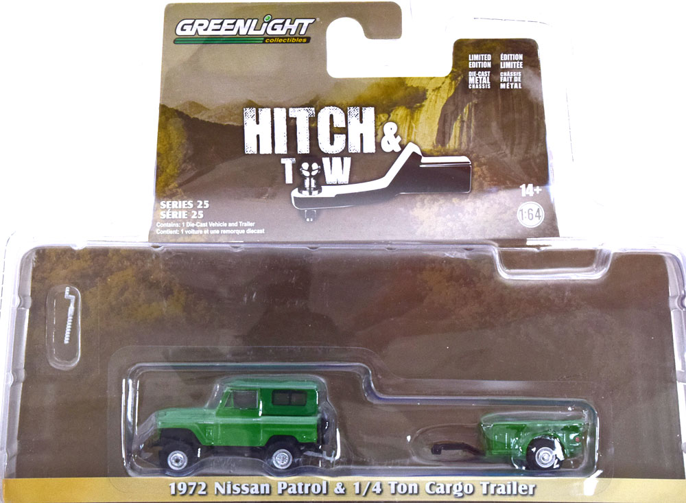 NISSAN PATROL WITH TRAILER GREEN (ДЛИНА МОДЕЛИ 6-10 СМ)