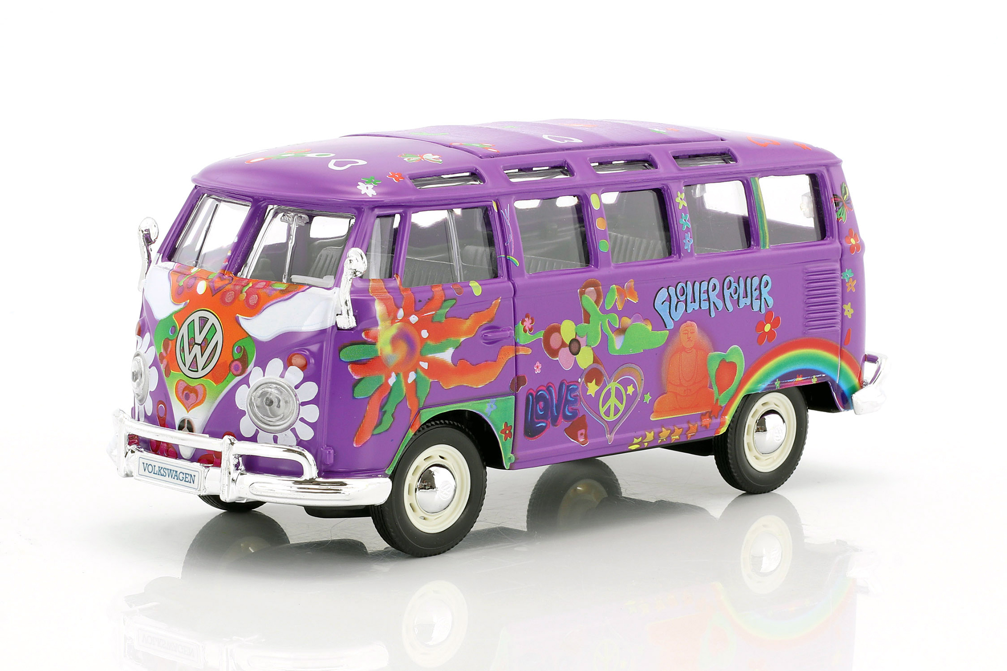 VOLKSWAGEN VW T1 SAMBA BUS HIPPIE LINE FLOWER POWER PURPLE / ФОЛЬКСВАГЕН T1 САМБА ХИППИ ЛАЙН ФЛАУЭР ПАУЭР ФИОЛЕТОВЫЙ