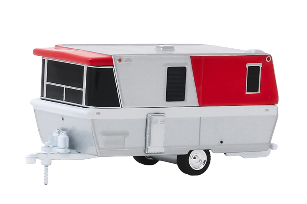 TRAILER HOLIDAY HOUSE 1961 RED/CHROME (ДЛИНА МОДЕЛИ 6-10 СМ)
