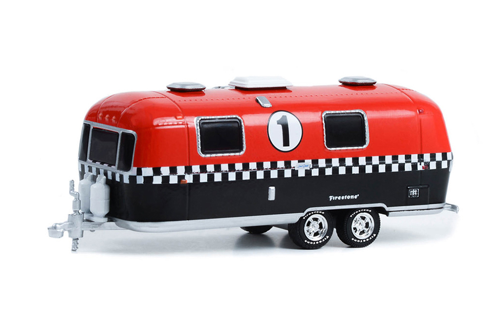 TRAILER / КЕМПЕР AIRSTREAM DOUBLE-AXLE LAND YACHT SAFARI CUSTOM FIRESTONE RACING #1 1971 (ДЛИНА МОДЕЛИ 6-10 СМ)