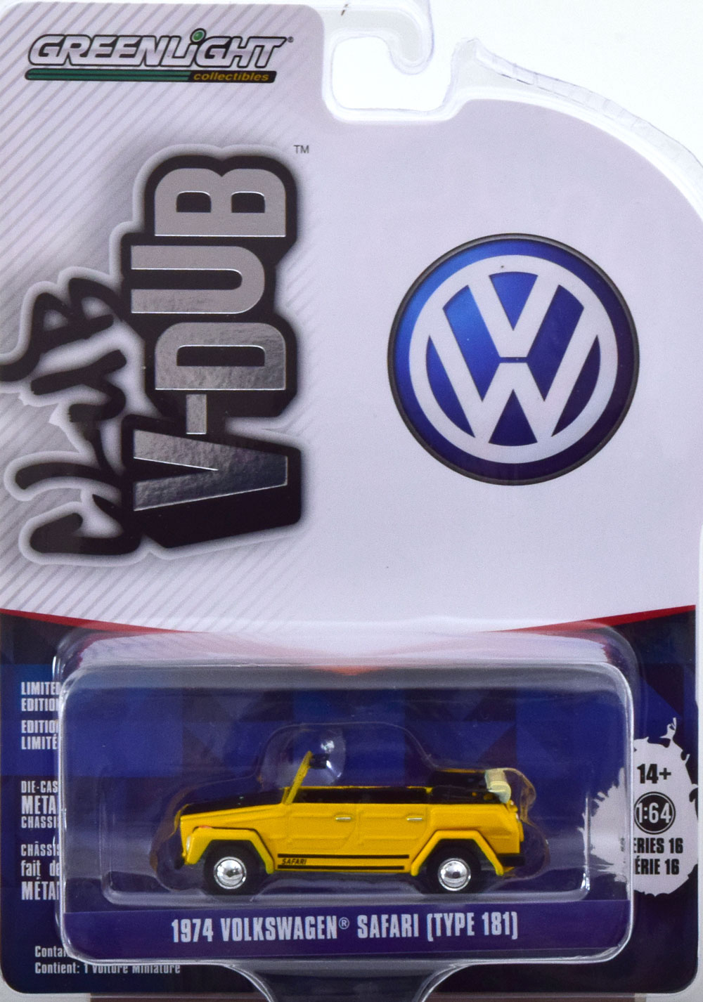 VW 181 SAFARI 1974 YELLOW BLACK (ДЛИНА МОДЕЛИ 6-10 СМ)