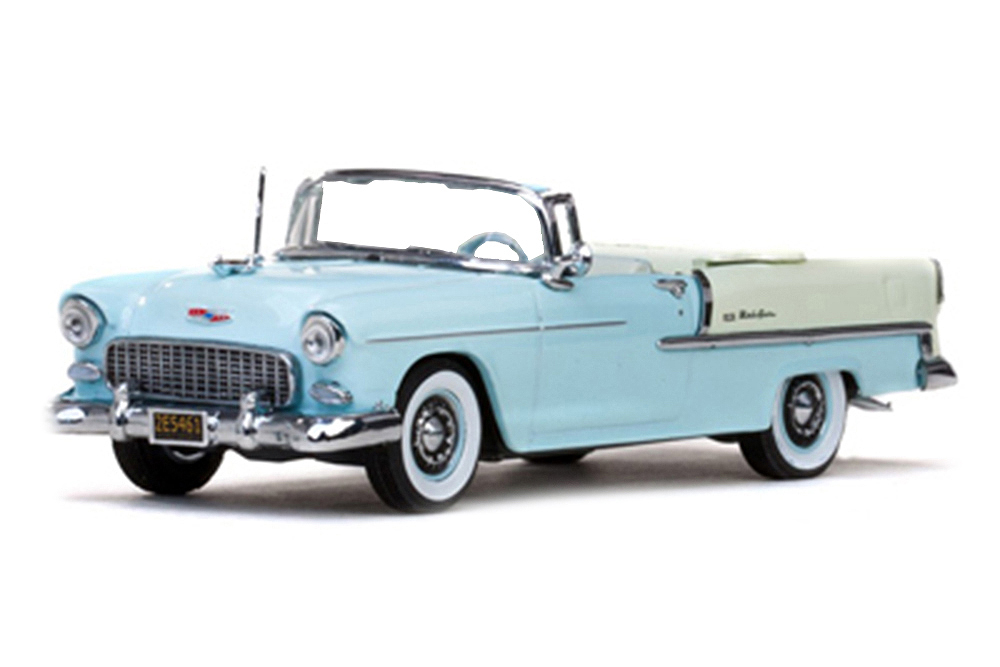 CHEVROLET BEL AIR OPEN CONVERTIBLE 1955 LIGHT BLUE