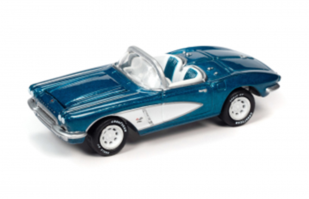 CHEVROLET CORVETTE (1962), BLUE / WHITE (ДЛИНА МОДЕЛИ 6-10 СМ)
