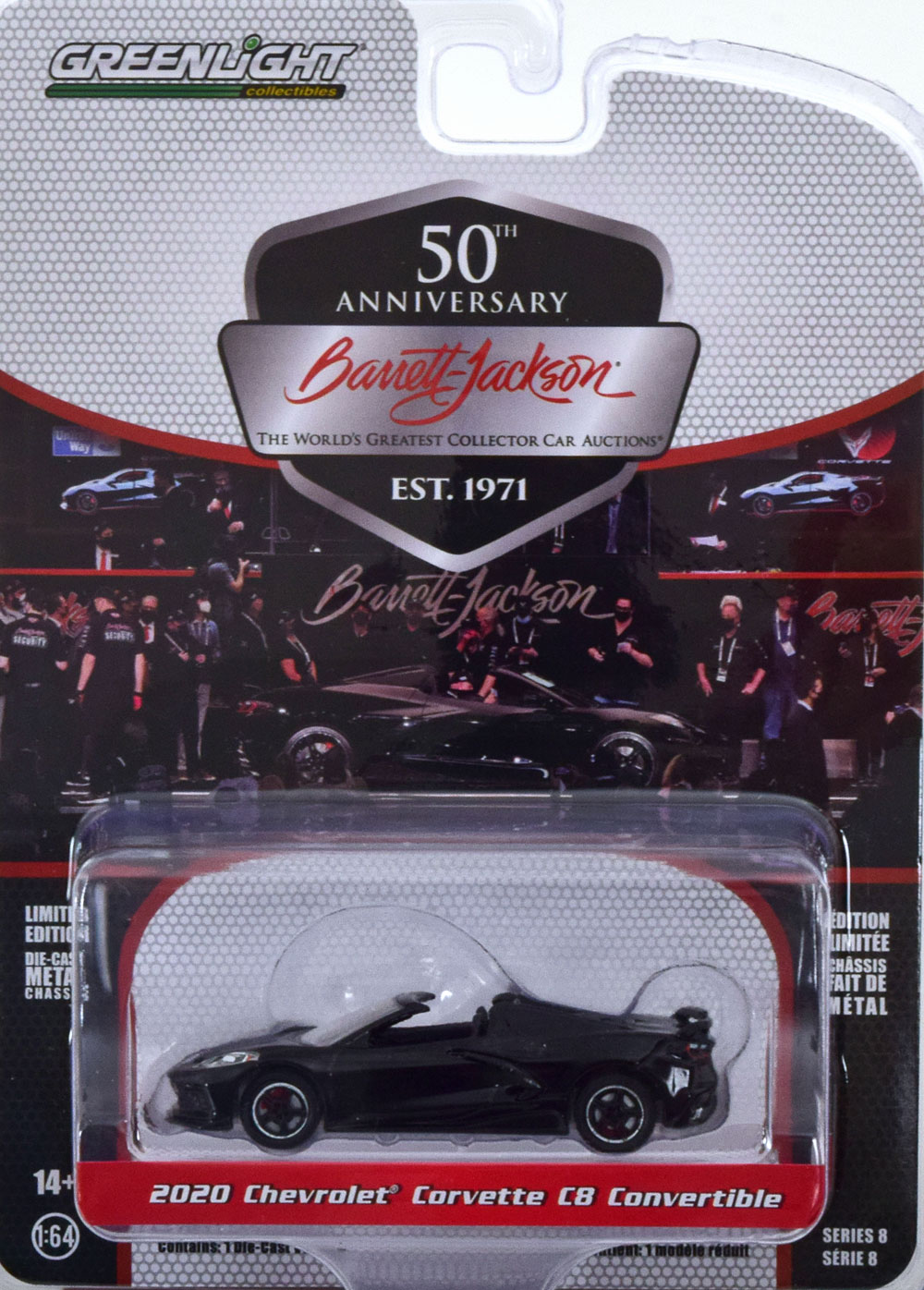 CHEVROLET CORVETTE C8 CONVERTIBLE 2020 BLACK (ДЛИНА МОДЕЛИ 6-10 СМ)