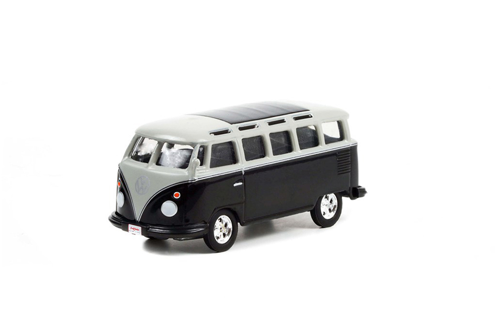 VW VOLKSWAGEN T1 BUS (LOT #1426) 1962 BLACK/SILVER/BLACK INTERIOR (ДЛИНА МОДЕЛИ 6-10 СМ)
