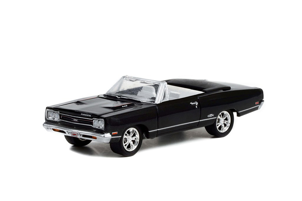 PLYMOUTH GTX CONVERTIBLE (LOT #1370.1) 1969 BLACK/WHITE INTERIOR (ДЛИНА МОДЕЛИ 6-10 СМ)