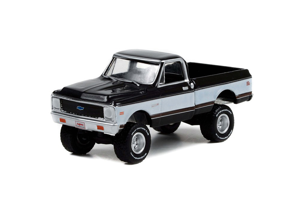 CHEVROLET K10 4X4 PICK-UP (LOT #1027) 1972 GRAY/WHITE/BLACK INTERIOR (ДЛИНА МОДЕЛИ 6-10 СМ)