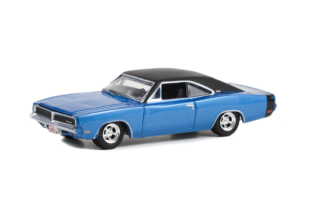 DODGE CHARGER (LOT #465.1) 1969 B5 BLUE/BLACK VINYL ROOF (ДЛИНА МОДЕЛИ 6-10 СМ)