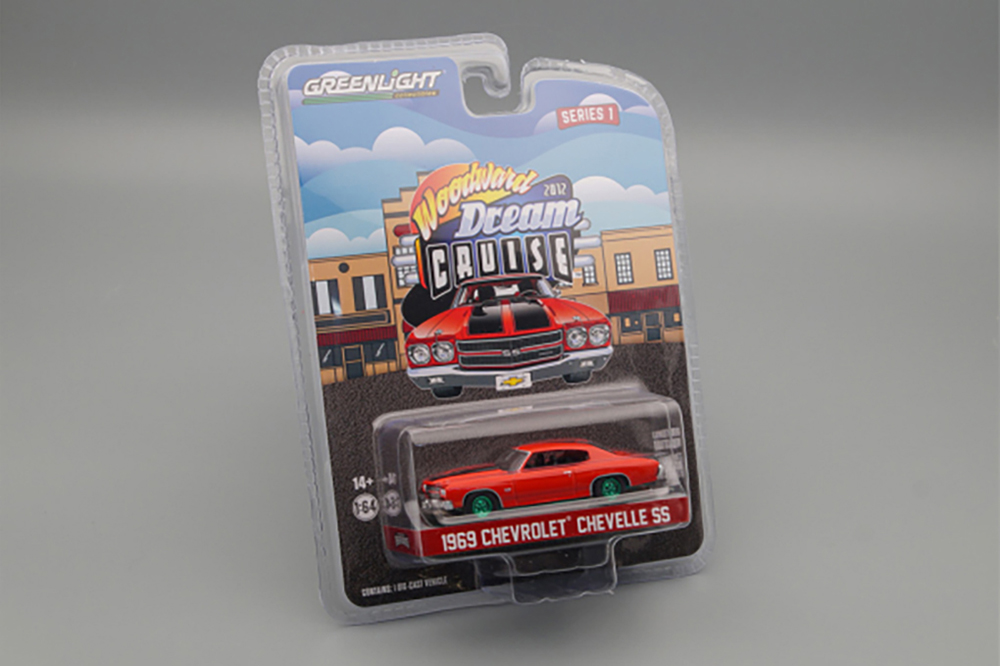 CHEVROLET CHEVELLE SS 1969 RED "18 WOODWARD DREAM CRUISE FEATURED HERITAGE VEHICLE 2012" (GREENLIGHT!!!) (ДЛИНА МОДЕЛИ 6-10 СМ)
