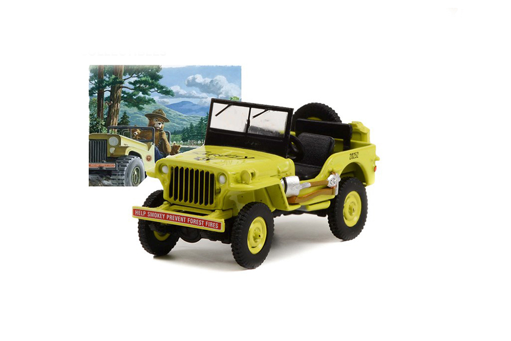 JEEP WILLYS MB HELP SMOKEY PREVENT FOREST FIRES 1942 (ДЛИНА МОДЕЛИ 6-10 СМ)