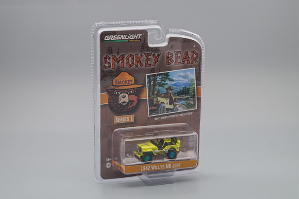 JEEP WILLYS MB "HELP SMOKEY PREVENT FOREST FIRES" 1942 (GREENLIGHT!) (ДЛИНА МОДЕЛИ 6-10 СМ)