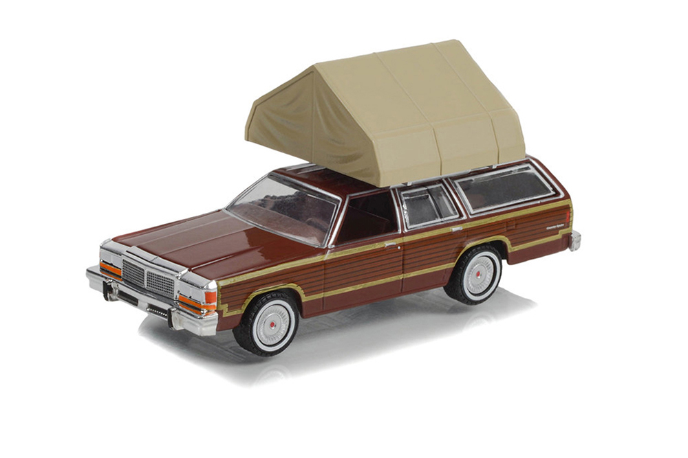 FORD LTD COUNTRY SQUIRE С ПАЛАТКОЙ 1979 (ДЛИНА МОДЕЛИ 6-10 СМ)