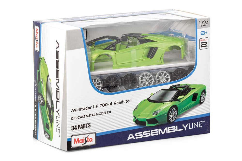 LAMBORGHINI AVENTADOR LP 700-4 ROADSTER SPAL / ЛАМБОРГИНИ АВЕНТАДОР ЗЕЛЕНАЯ (СБОРКА БЕЗ КЛЕЯ)
