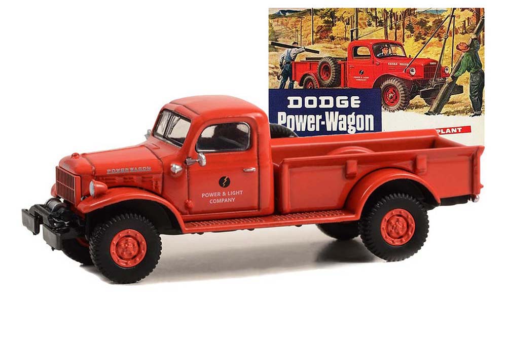 DODGE POWER WAGON "A SELF-PROPELLED POWER PLANT" 1945 RED (ДЛИНА МОДЕЛИ 6-10 СМ)