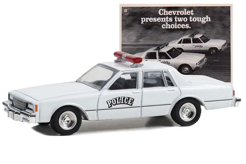 CHEVROLET IMPALA 9C1 POLICE "CHEVROLET PRESENTS TWO TOUGH CHOICES" 1980 (ДЛИНА МОДЕЛИ 6-10 СМ)