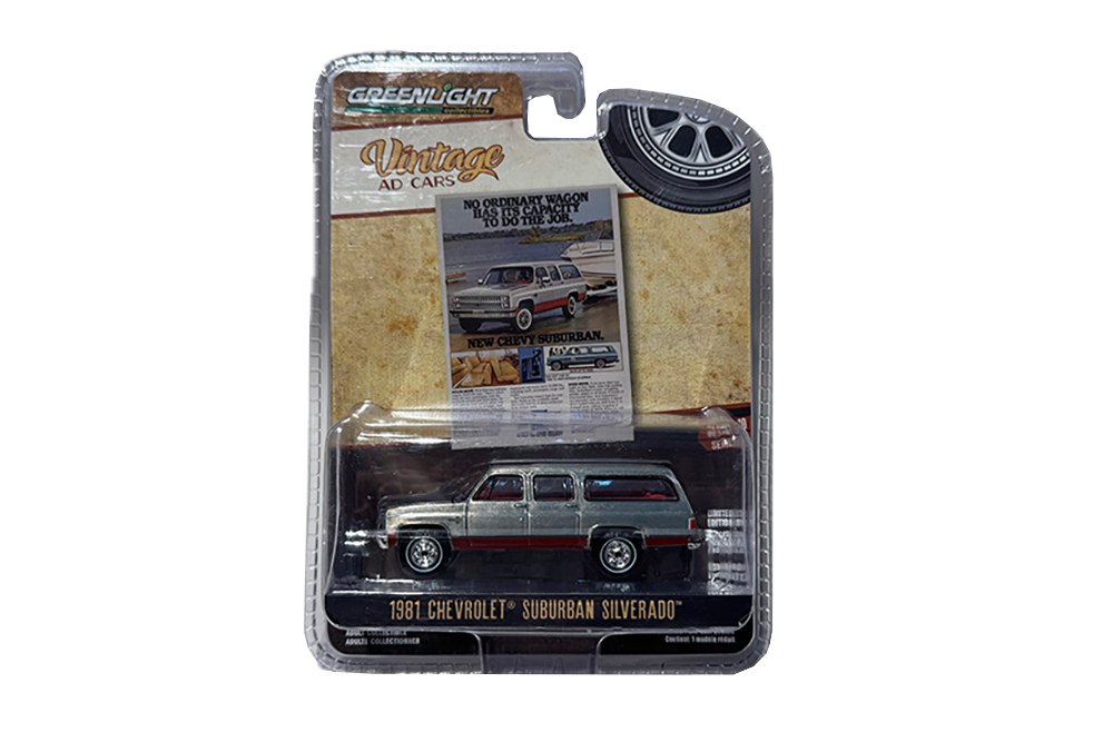 CHEVROLET SUBURBAN 1981 SILVER/RED (GREENLIGHT!!! НЕОКРАШЕННЫЙ)