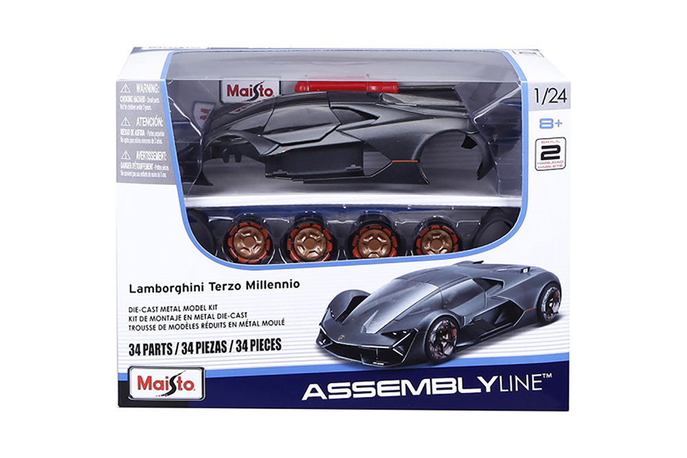 LAMBORGHINI TERZO MILLENNIO 2023 GREY / ЛАМБОРГИНИ ТЕРЦО МИЛЛЕНИО (СБОРКА БЕЗ КЛЕЯ)