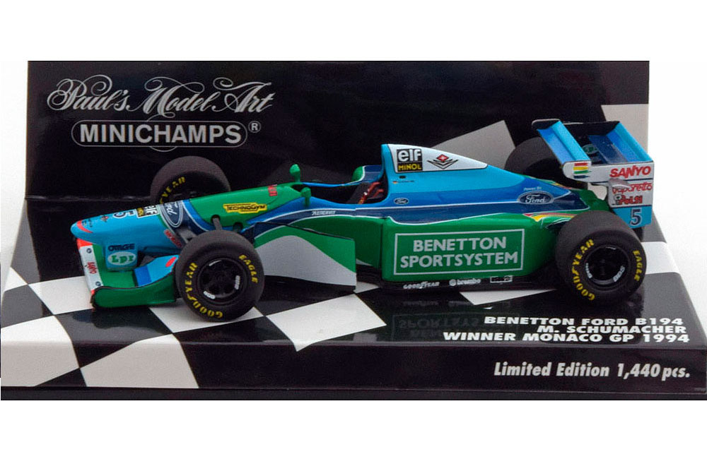 BENETTON FORD B194 WINNER GP MONACO WORLD CHAMPION SCHUMACHER 1994 LIMITED EDITION 1440 PCS.
