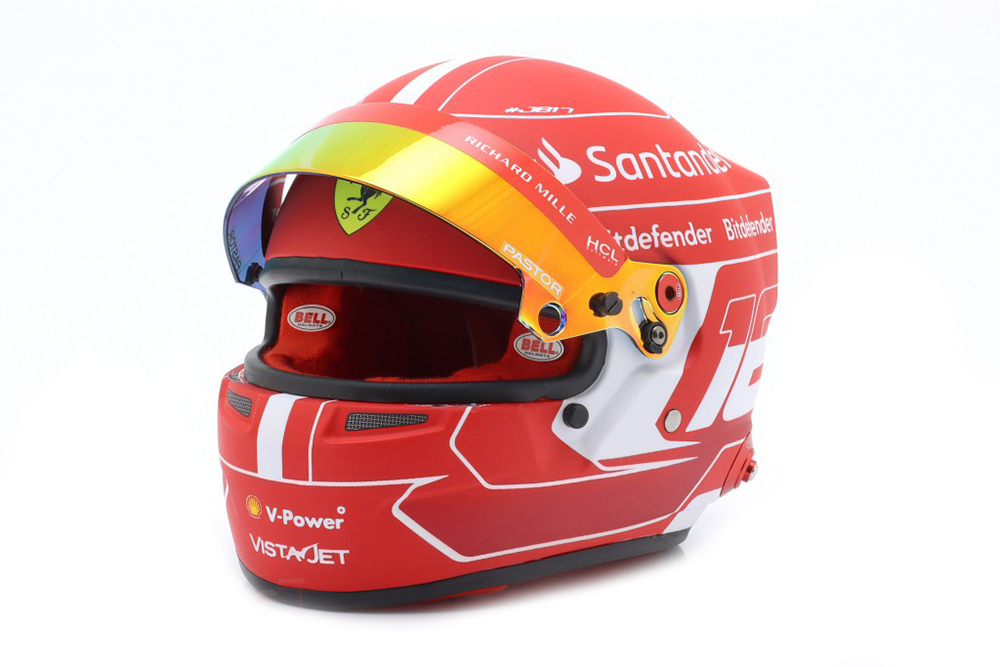 HELMET CHARLES LECLERC #16 SCUDERIA FERRARI FORMULA 1 2023 / ШЛЕМ  ШАРЛЯ ЛЕКЛЕРА ФЕРРАРИ (РАЗМЕРЫ 15 х 11 х 10 см)