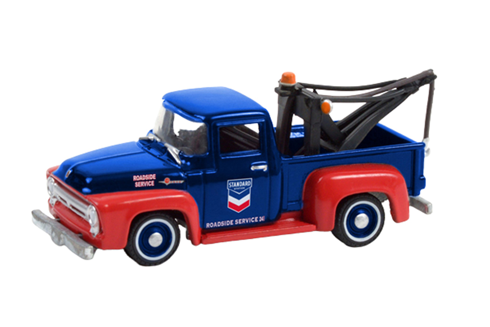 FORD F-100 ЭВАКУАТОР STANDARD OIL COMPANY ROADSIDE SERVICE 24H 1954 (ДЛИНА МОДЕЛИ 6-10 СМ)
