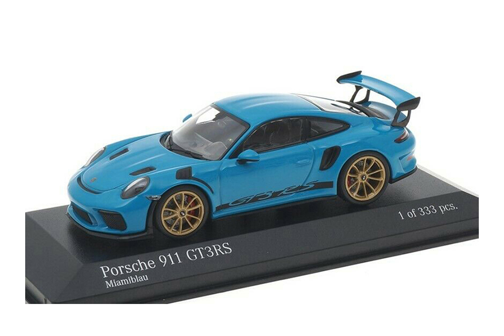 PORSCHE 991 II GT3 RS - 2018 СИНИЙ С ЗОЛОТИСТЫМИ КОЛЕСАМИ