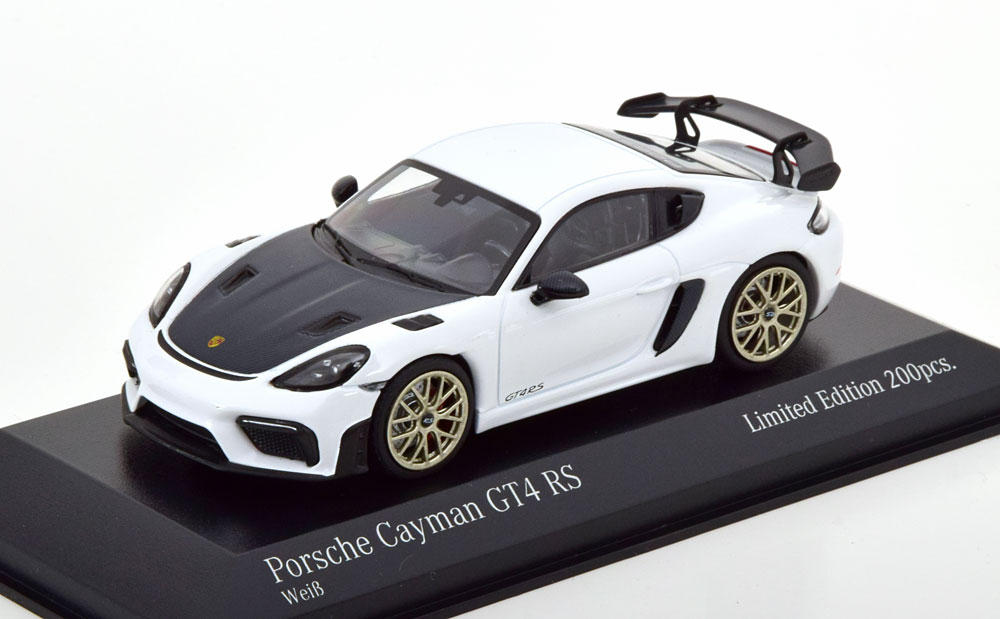PORSCHE CAYMAN GT4 RS (982) NEODYM-RIMS 2021 WHITE BLACK