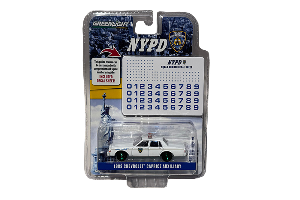 CHEVROLET CAPRICE "NEW YORK CITY POLICE DEPT (NYPD) AUXILIARY" 1989 С ЛИСТОМ ДЕКАЛЕЙ (GREENLIGHT!!!)