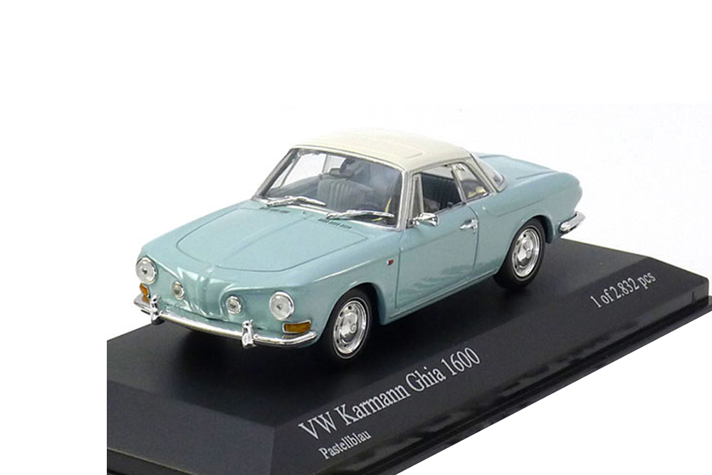 VW VOLKSWAGEN KARMANN GHIA 1600 COUPE 1966 LIGHTBLUE WHITE