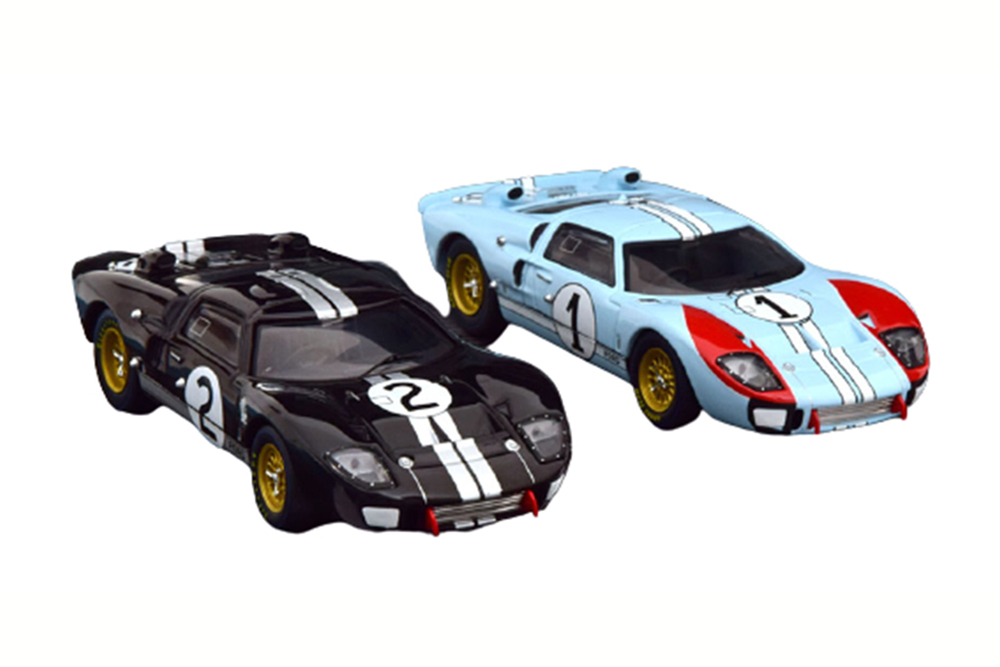 FORD GT40 MK2 SET WINNER AND 2ND 24H LE MANS 1966 MCLAREN/AMON MILES/HULME IN GIFT-BOX MODELCAR-FAHRZEUG DES JAHRES 2020