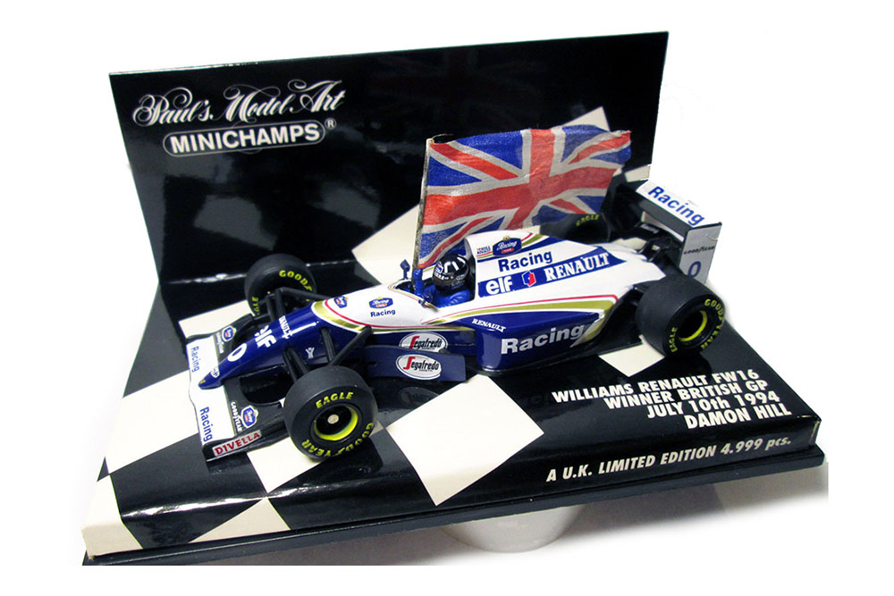 WILLIAMS FW16 D.HILL BRITISH GP 1994 WINNER W. FLAG #0