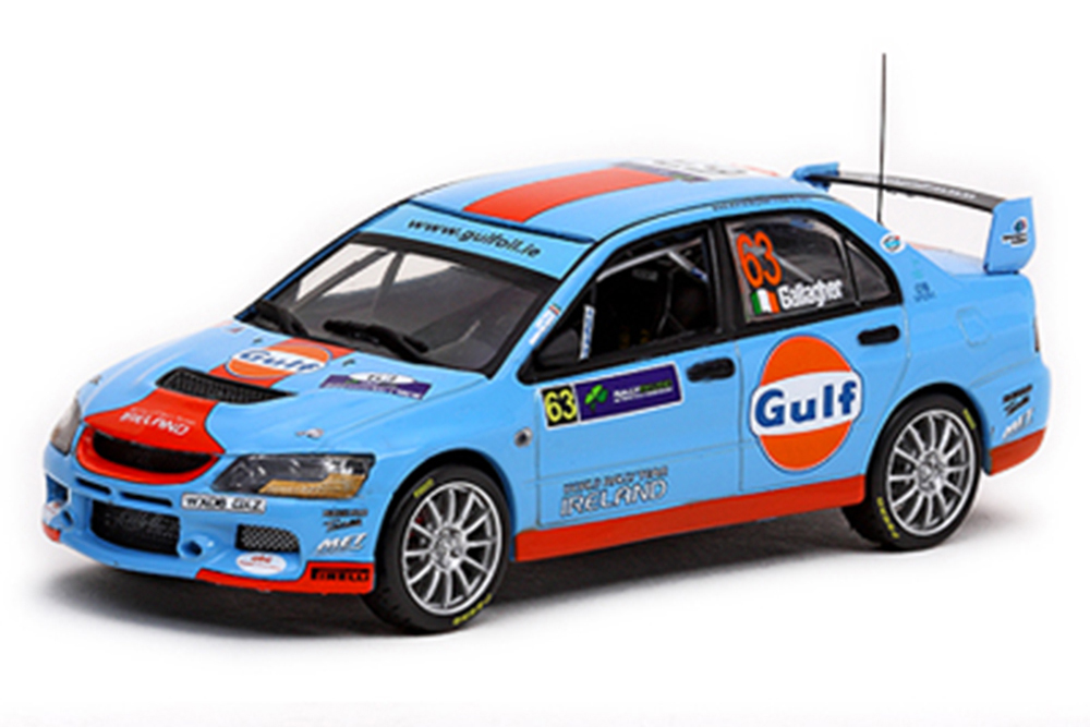MITSUBISHI LANCER EVO IX NO.63 GULF WINNER RALLY IRLAND 2009 S.GALLAGHER P.KIELY LIMITED EDITION 559 PCS