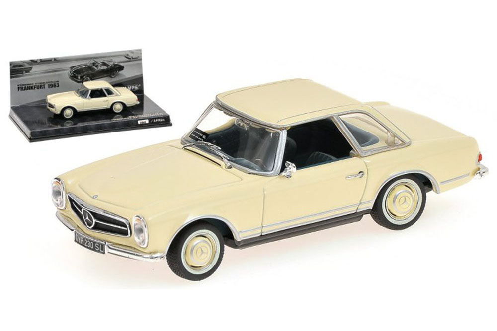 MERCEDES-BENZ 230SL (W113) БЕЛЫЙ С ЖЕСТКОЙ КРЫШЕЙ ПРЕЗЕНТАЦИЯ МОДЕЛИ НА IAA 1963