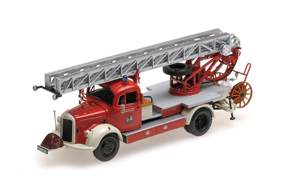 MERCEDES-BENZ L 3500 - DL17 - 1950 - FEUERWEHR BENSHEIM ПОЖАРНЫЙ КРАСНЫЙ С БЕЛЫМИ КРЫЛЬЯМИ