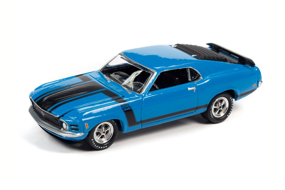 FORD MUSTANG BOSS 302 GRABBER BLUE 1970 (ДЛИНА МОДЕЛИ 6-10 СМ)