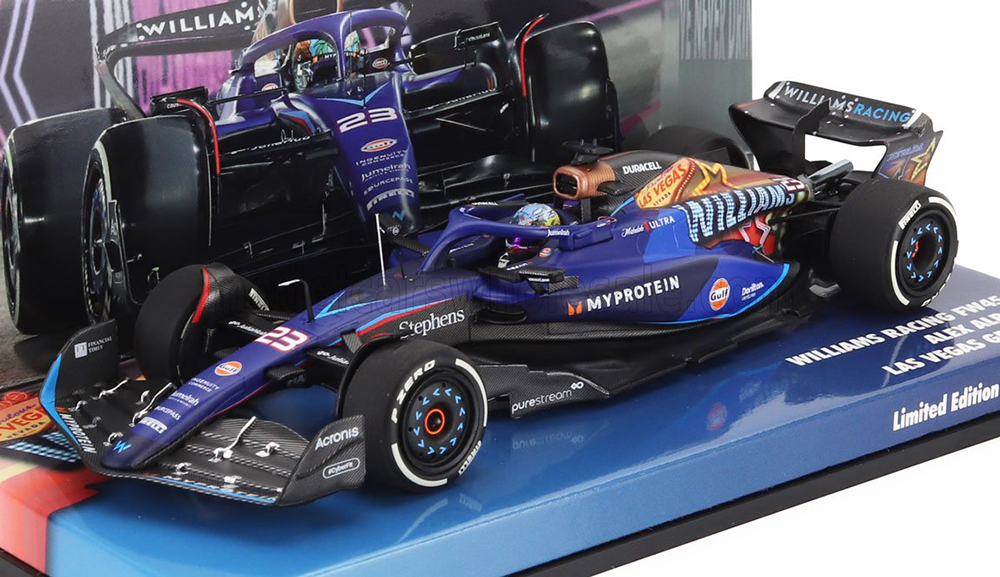 WILLIAMS F1 FW45 TEAM WILLIAMS RACING GULF №23 LAS VEGAS USA GP 2023 ALEXANDER ALBON, BLUE BLACK