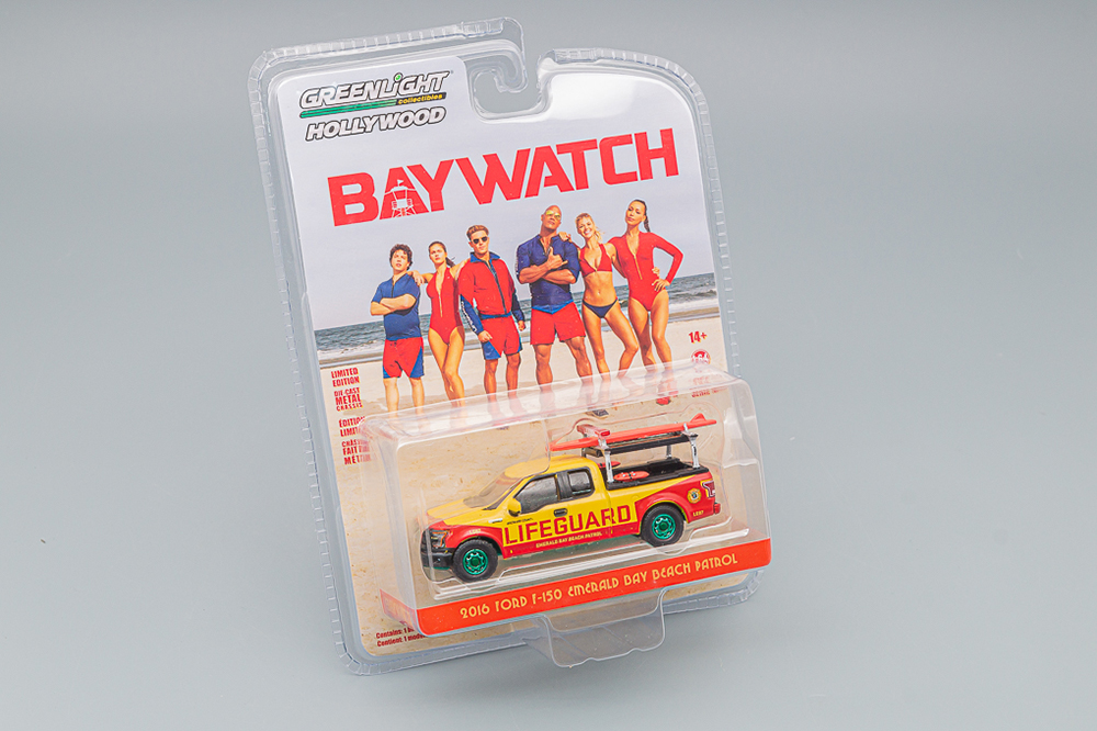 FORD F-150 EMERALD BAY BEACH PATROL 2016 ИЗ К/Ф СПАСАТЕЛИ МАЛИБУ" GREENLIGHT!!! (ДЛИНА МОДЕЛИ 6-10 СМ)