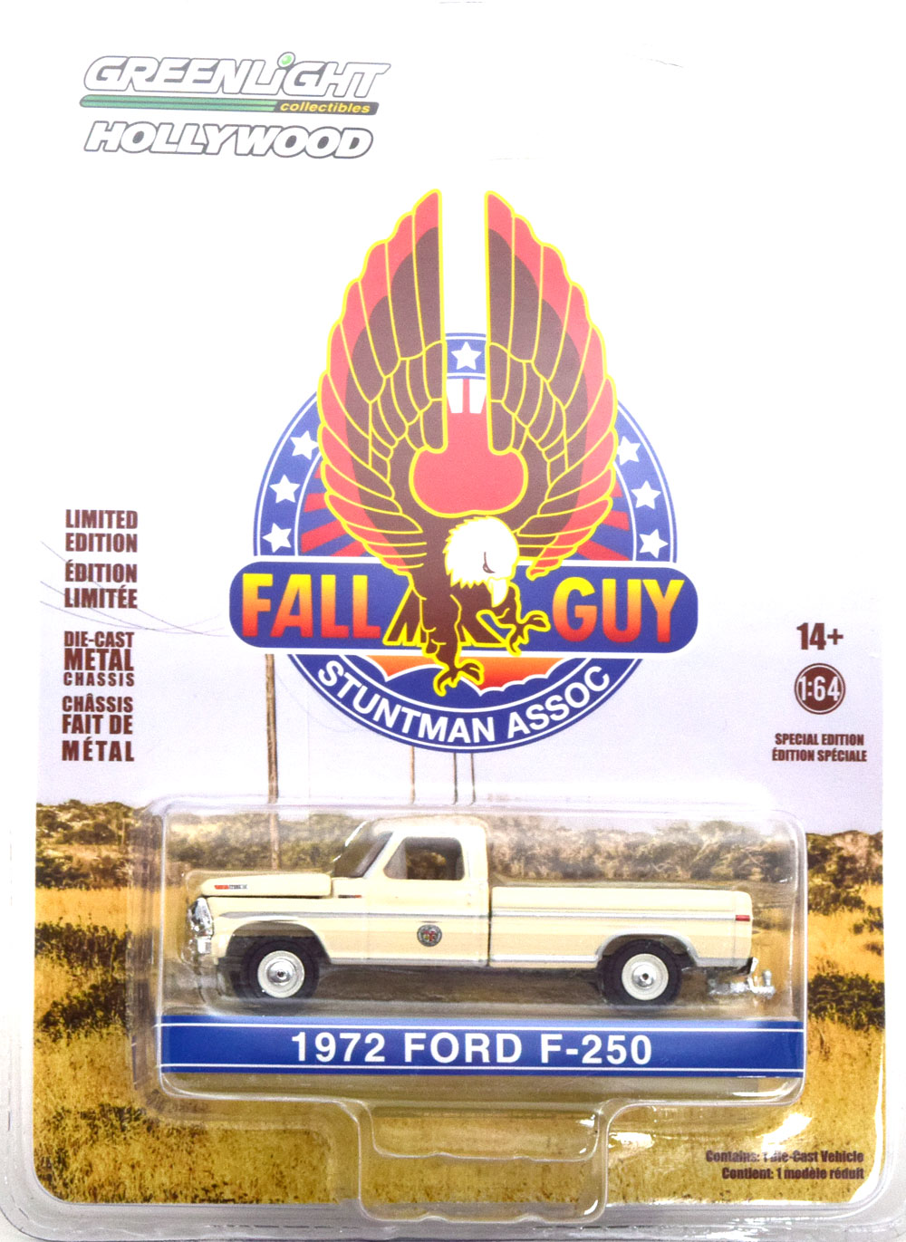 FORD F-250 FALL GUY STUNTMAN ASSOCIATION 1972 CREME (ДЛИНА МОДЕЛИ 6-10 СМ)