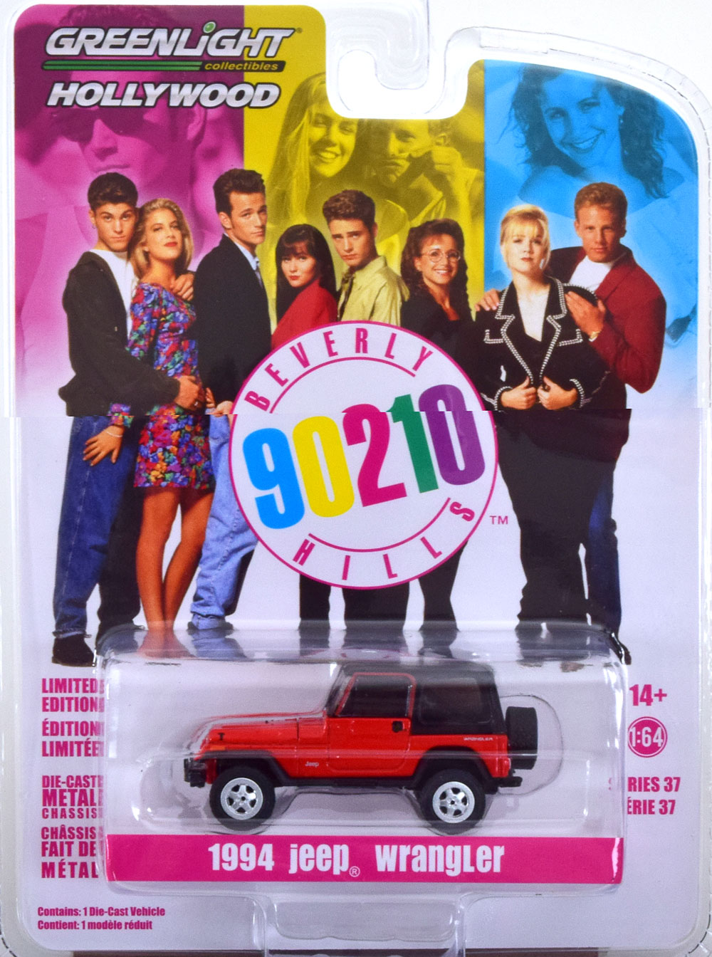 JEEP WRANGLER BEVERLY 90210 1994 RED (ДЛИНА МОДЕЛИ 6-10 СМ)