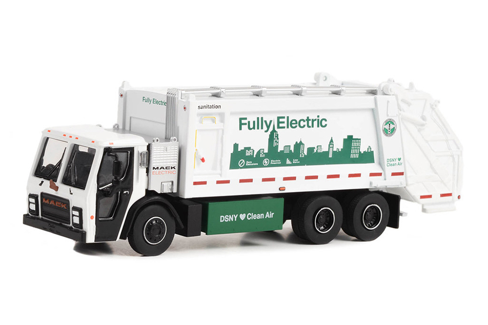 MACK LR “FULLY ELECTRIC” ЭЛЕКТРИЧЕСКИЙ МУСОРОВОЗ NEW YORK CITY DEPARTMENT OF SANITATION (DSNY) 2021 (ДЛИНА МОДЕЛИ 6-10 СМ)