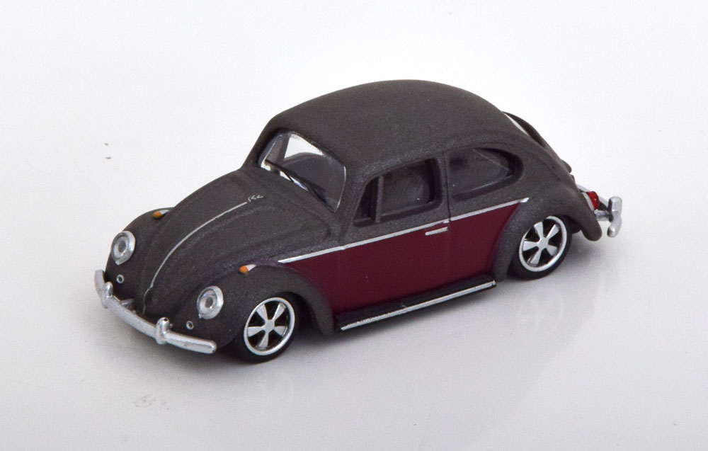 VW VOLKSWAGEN KÄFER (BEETLE) LOWRIDER MATT-GREY DARKRED (ДЛИНА МОДЕЛИ 6-10 СМ)