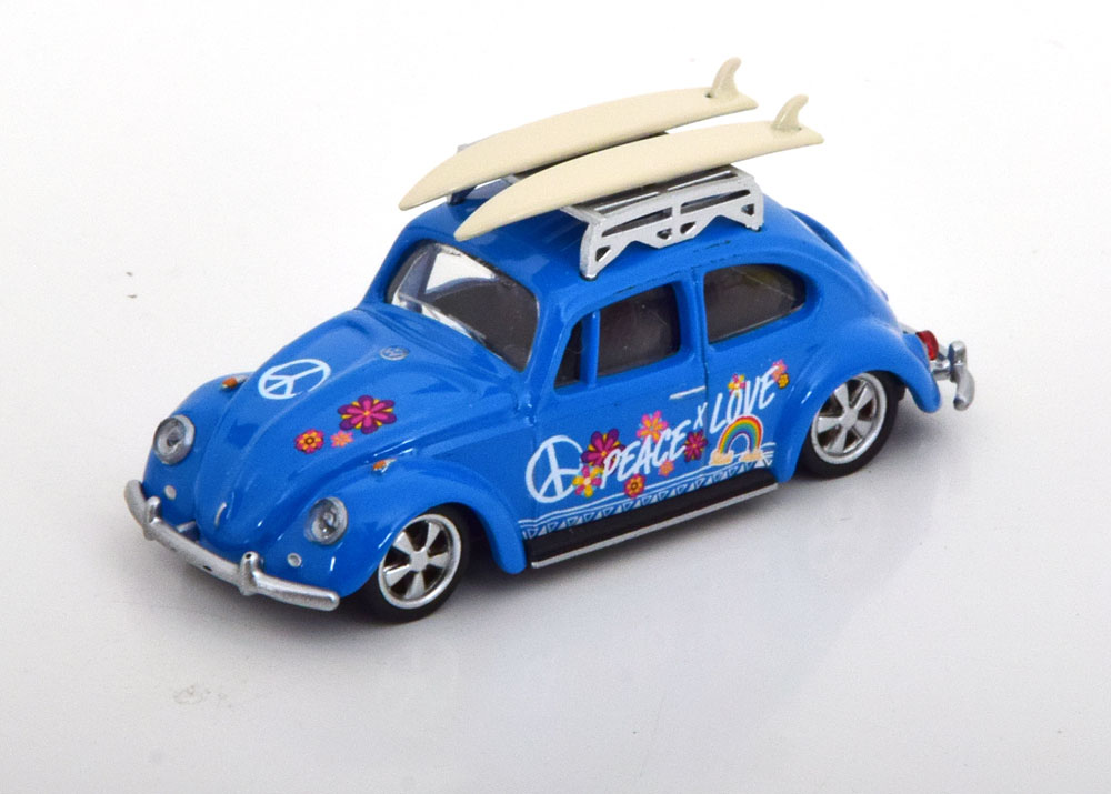 VW VOLKSWAGEN KÄFER (BEETLE) SURFER LOWRIDER BLUE (ДЛИНА МОДЕЛИ 6-10 СМ)
