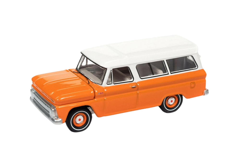 CHEVROLET SUBURBAN 1965 ORANGE / ШЕВРОЛЕ ПРИГОРОДНЫЙ 1965 ОРАНЖЕВЫЙ (ДЛИНА МОДЕЛИ 6-10 СМ)