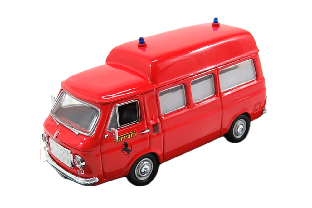 FIAT 238 MINIBUS TETTO ALTO (1965) AMBULANZA VIGILI DEL FUOCO PISTA FIORANO (1970), RED