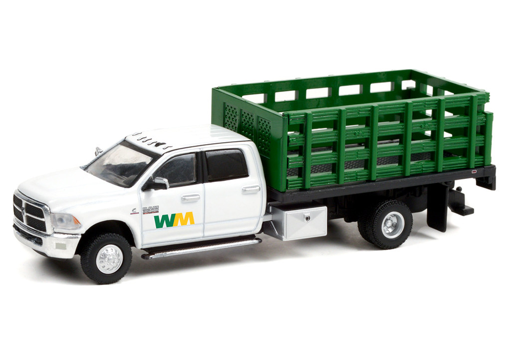 RAM 3500 DUALLY STAKE TRUCK "WASTE MANAGEMENT" 2018 (ДЛИНА МОДЕЛИ 6-10 СМ)
