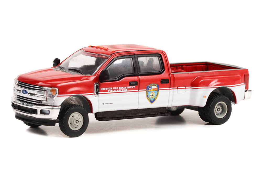 FORD F-350 DUALLY HOUSTON FIRE DEPARTMENT PUBLIC AFFAIRS TEXAS 2019 (ДЛИНА МОДЕЛИ 6-10 СМ)