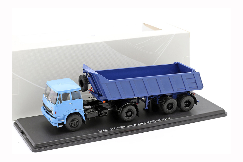 SKODA LIKINSKY BUS 110 WITH DUMP SEMI-TRAILER MAZ 9506-20 1985 BLUE