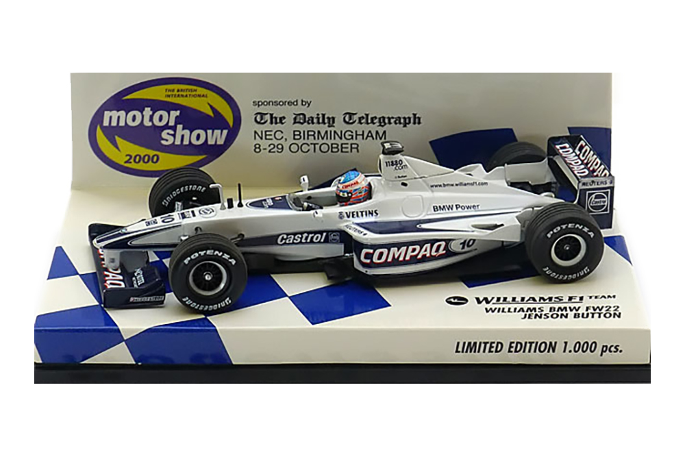 WILLIAMS BMW FW22 MOTORSHOW NEC BIRMINGHAM BUTTON 2000 LIMITED EDITION 1000 PCS.